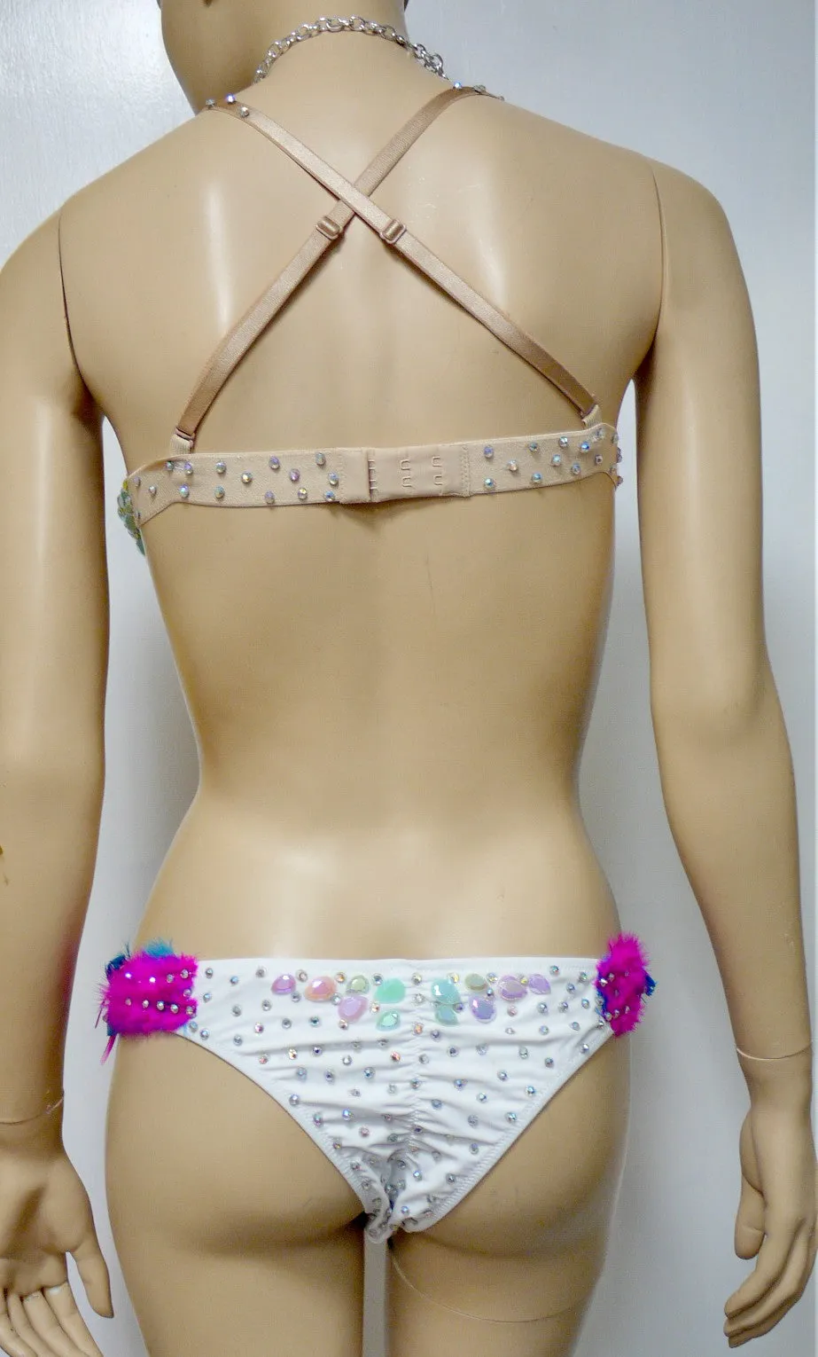 Pastel Unicorn Princess Diamond Samba Carnival Top, Necklace and Bottom