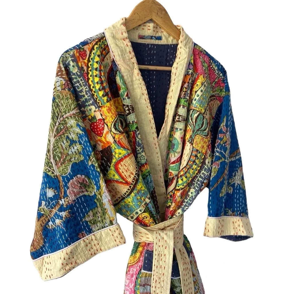 PATCHWORK - KANTHA KIMONO ROBE