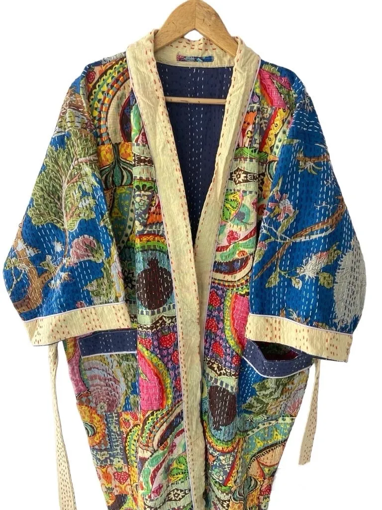 PATCHWORK - KANTHA KIMONO ROBE