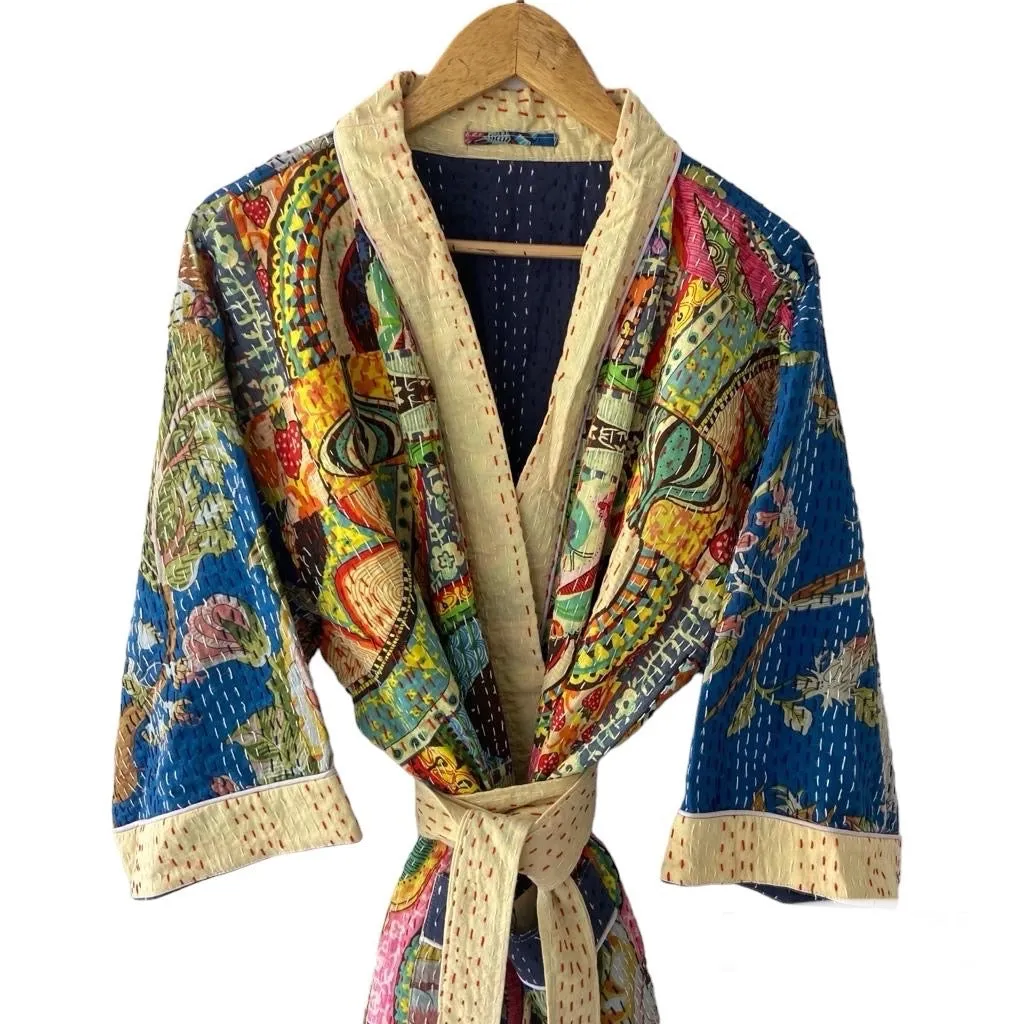 PATCHWORK - KANTHA KIMONO ROBE