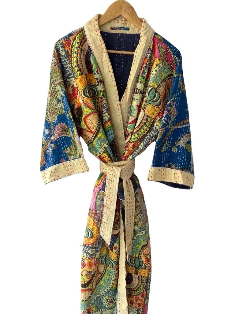 PATCHWORK - KANTHA KIMONO ROBE