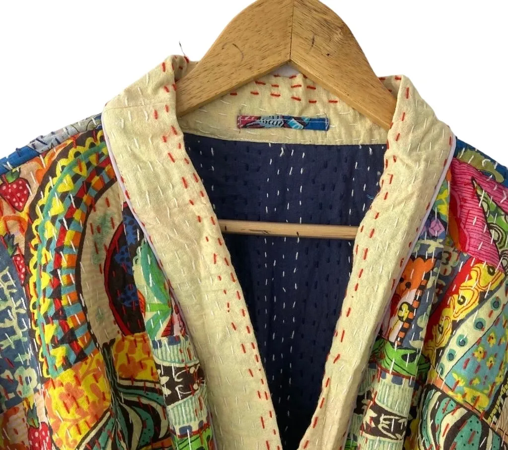 PATCHWORK - KANTHA KIMONO ROBE
