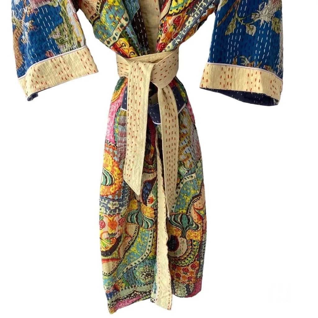 PATCHWORK - KANTHA KIMONO ROBE