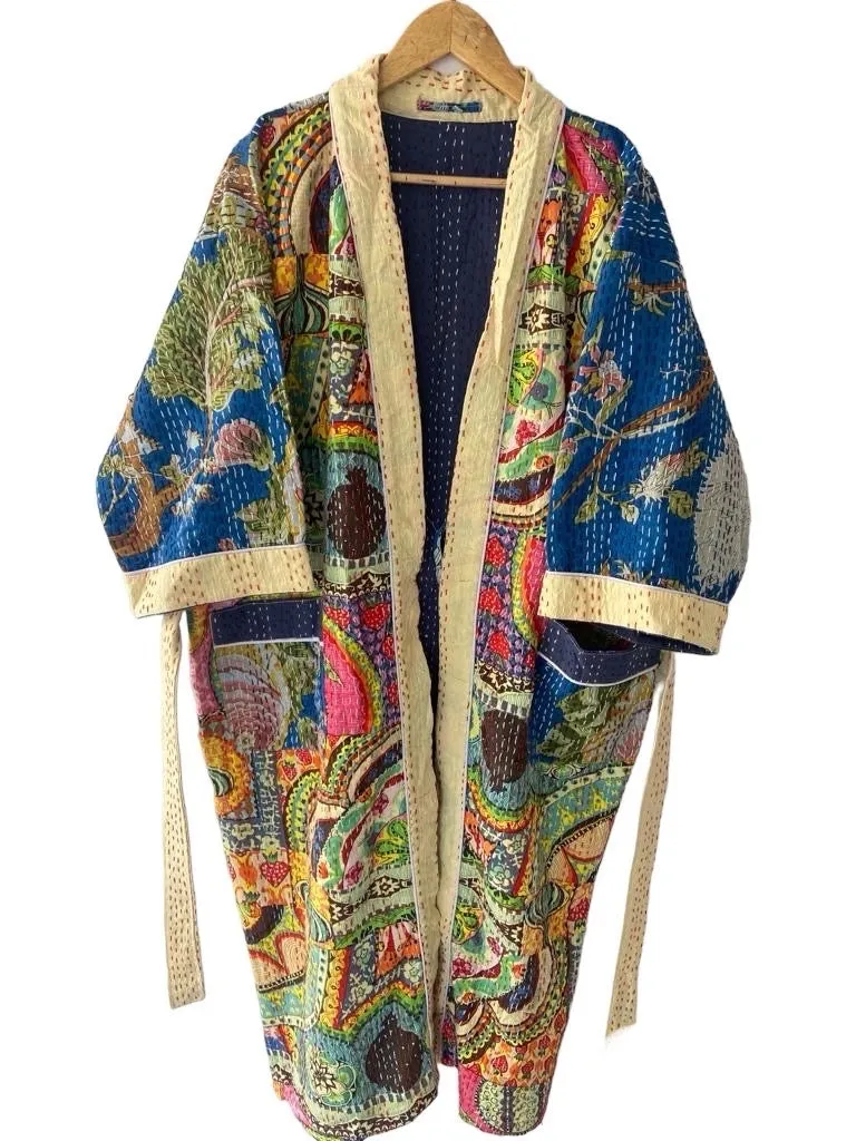 PATCHWORK - KANTHA KIMONO ROBE