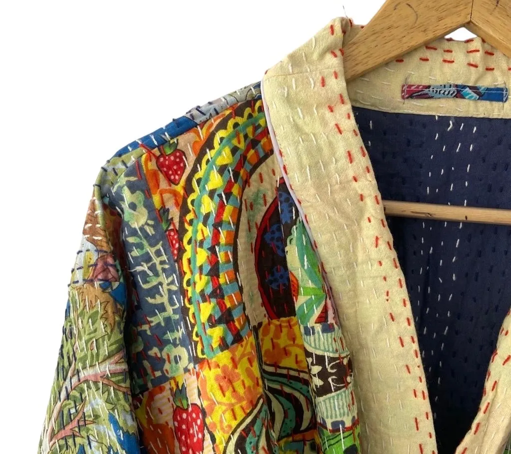 PATCHWORK - KANTHA KIMONO ROBE