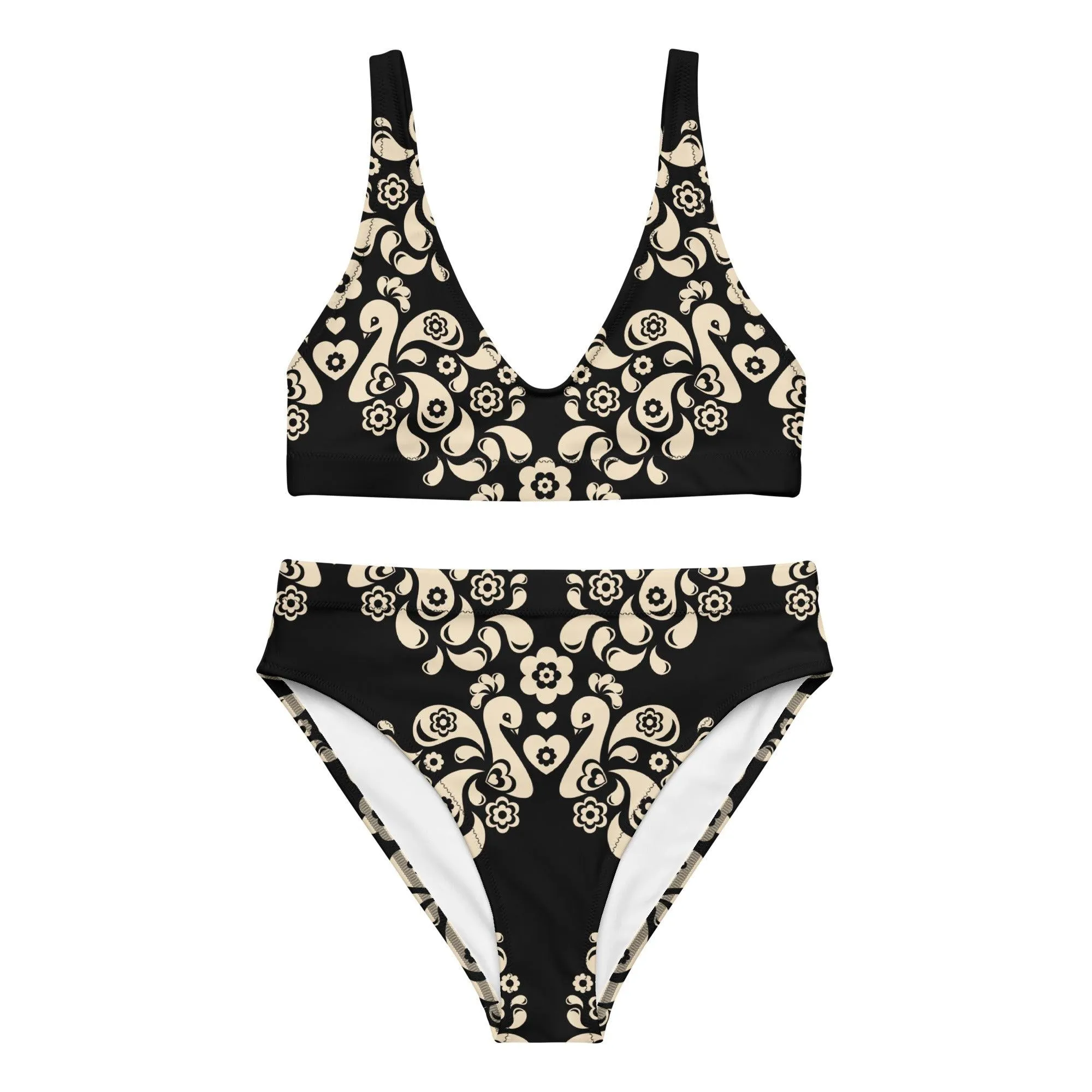 PEACOCK LOVE black - Bikinis made of recycled material