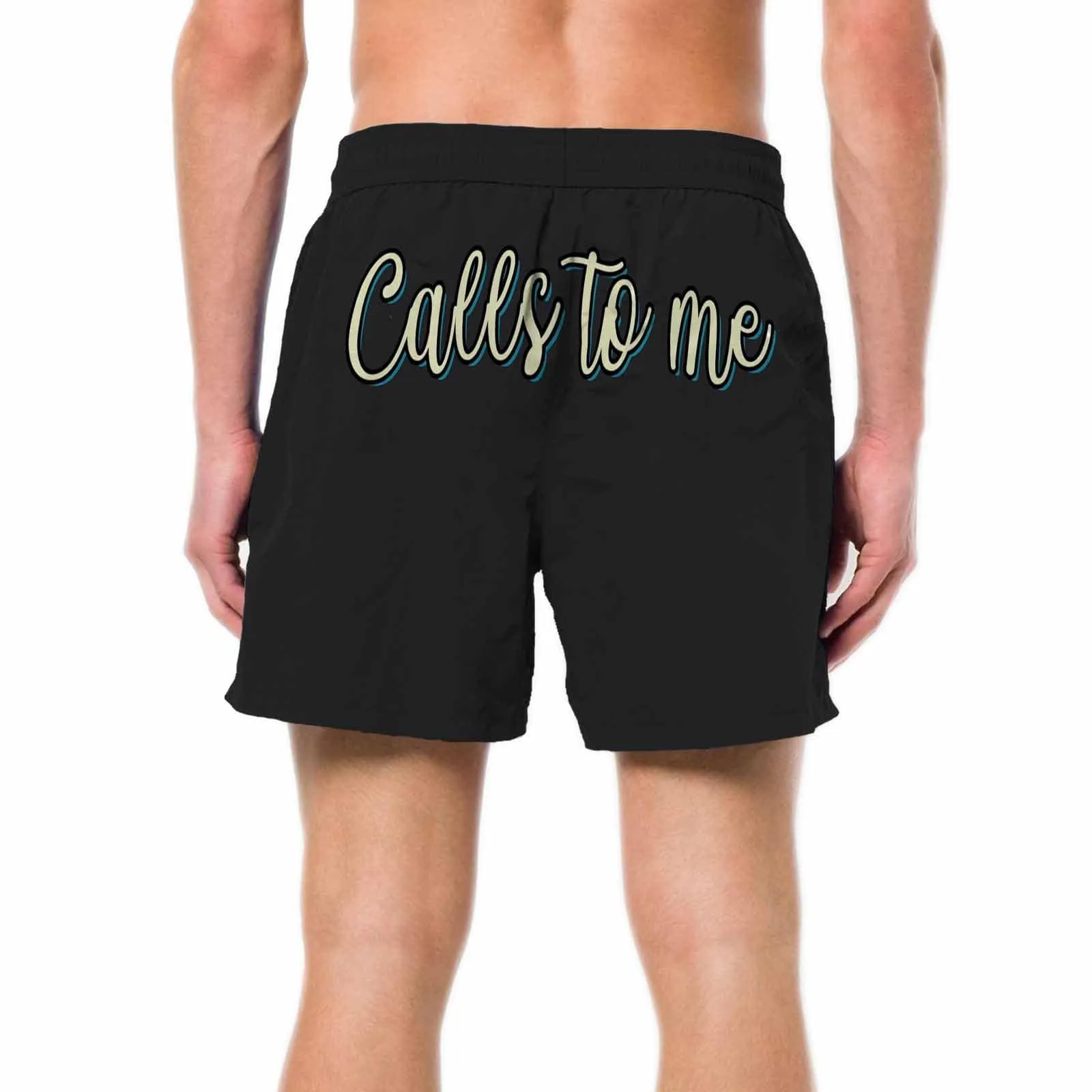 Personalized Face Funny Swim Trunks Customized The Space Calls To Me Men's Quick Dry Swim Shorts