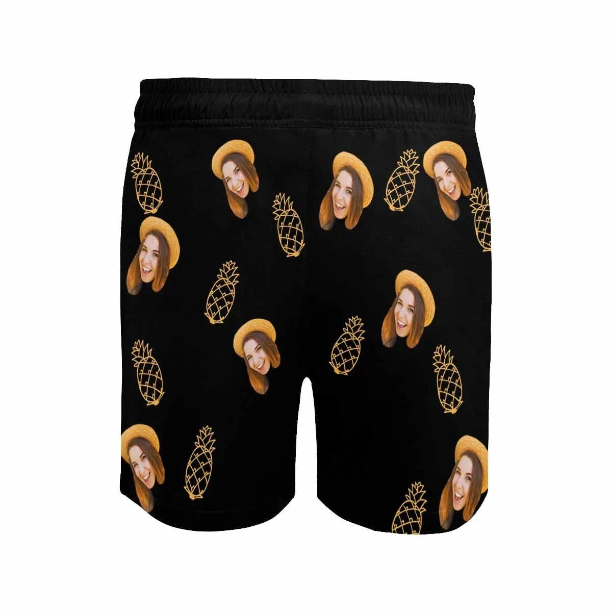 Personalized Girlfriend's Face Swim Shorts Custom Face Pineapple Men's Quick Dry Swim Shorts with Photos for Holiday