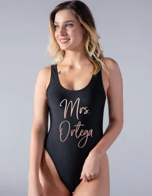 Personalized Mrs Last Name Bachelorette Swimsuit
