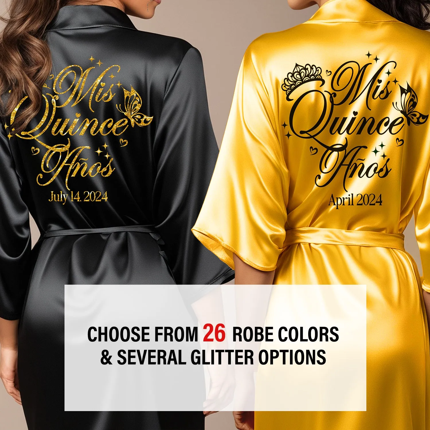 Personalized White Mis Quince Años Robes