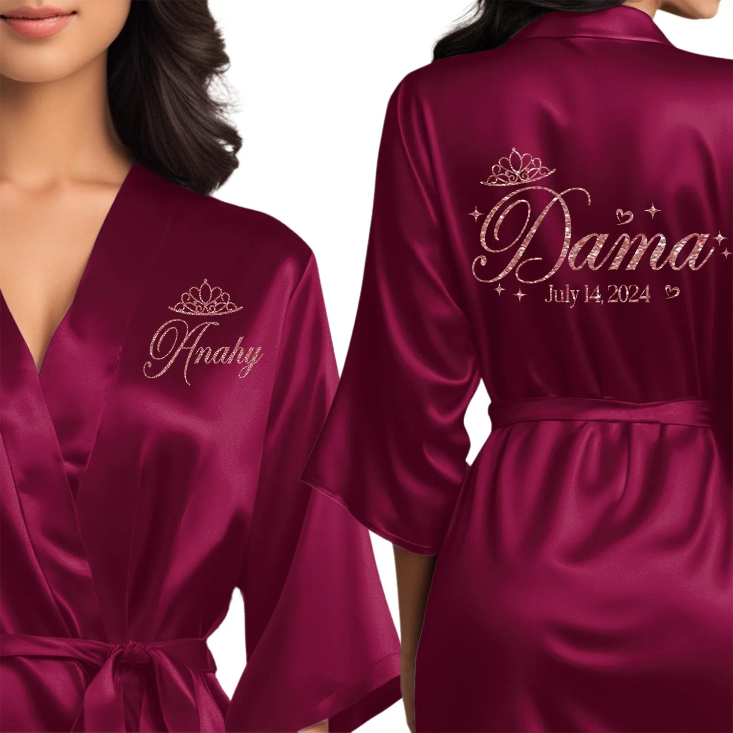 Personalized Wine/Burgundy Mis Quince Años Robes