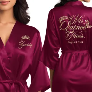 Personalized Wine/Burgundy Mis Quince Años Robes