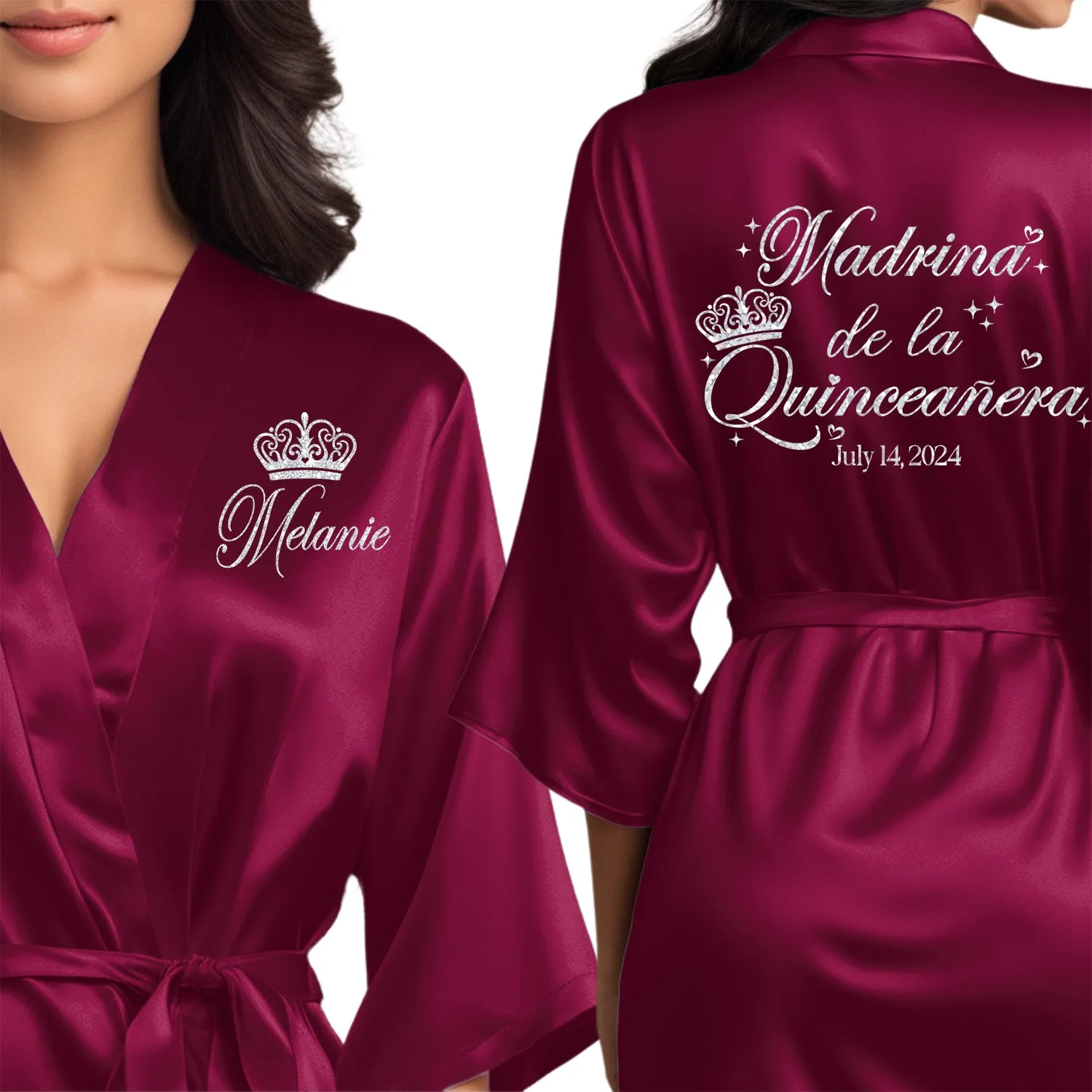 Personalized Wine/Burgundy Mis Quince Años Robes