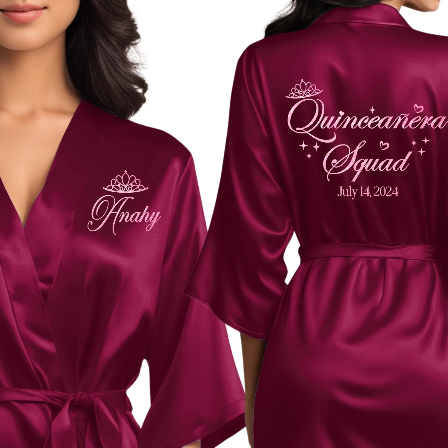 Personalized Wine/Burgundy Mis Quince Años Robes