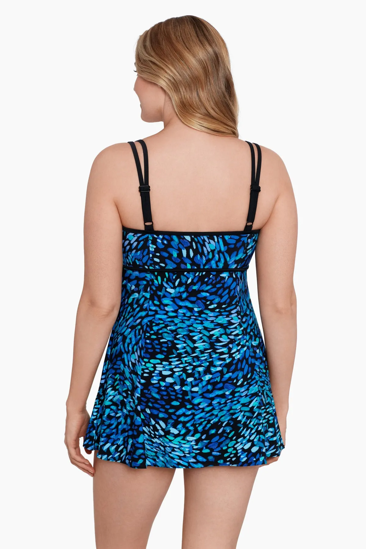 Petals Apart Long Torso Empire Princess Seam Swim Dress
