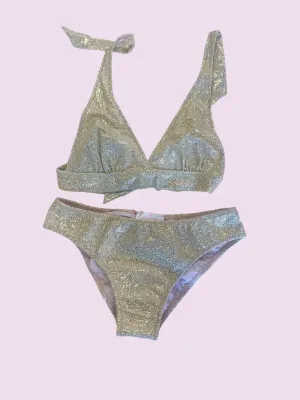 Piccoli Principi Girls GLITTER GOLD FEBE 2 Piece Bikini Swimsuit