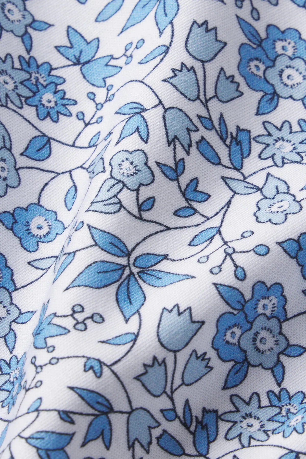 Pima Maternity Nightgown in Delft Blue Garden Floral