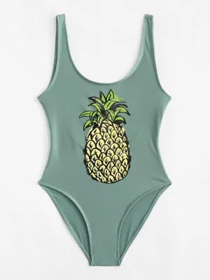 Pineapple Print Swimsuit