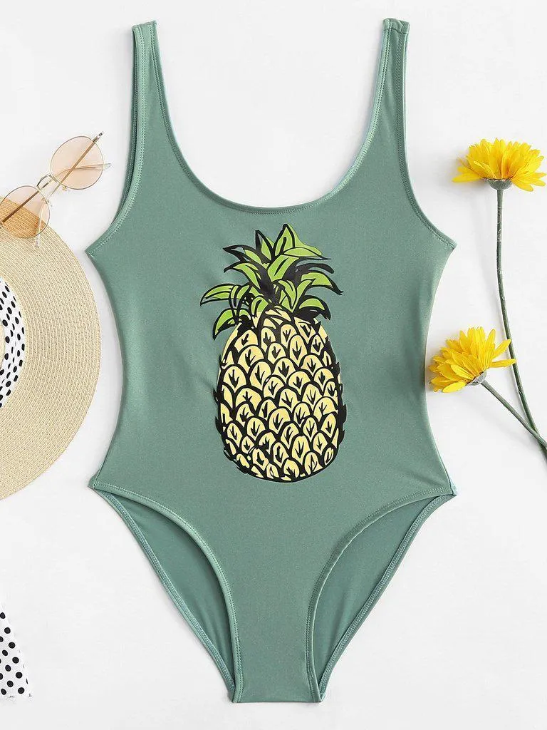 Pineapple Print Swimsuit