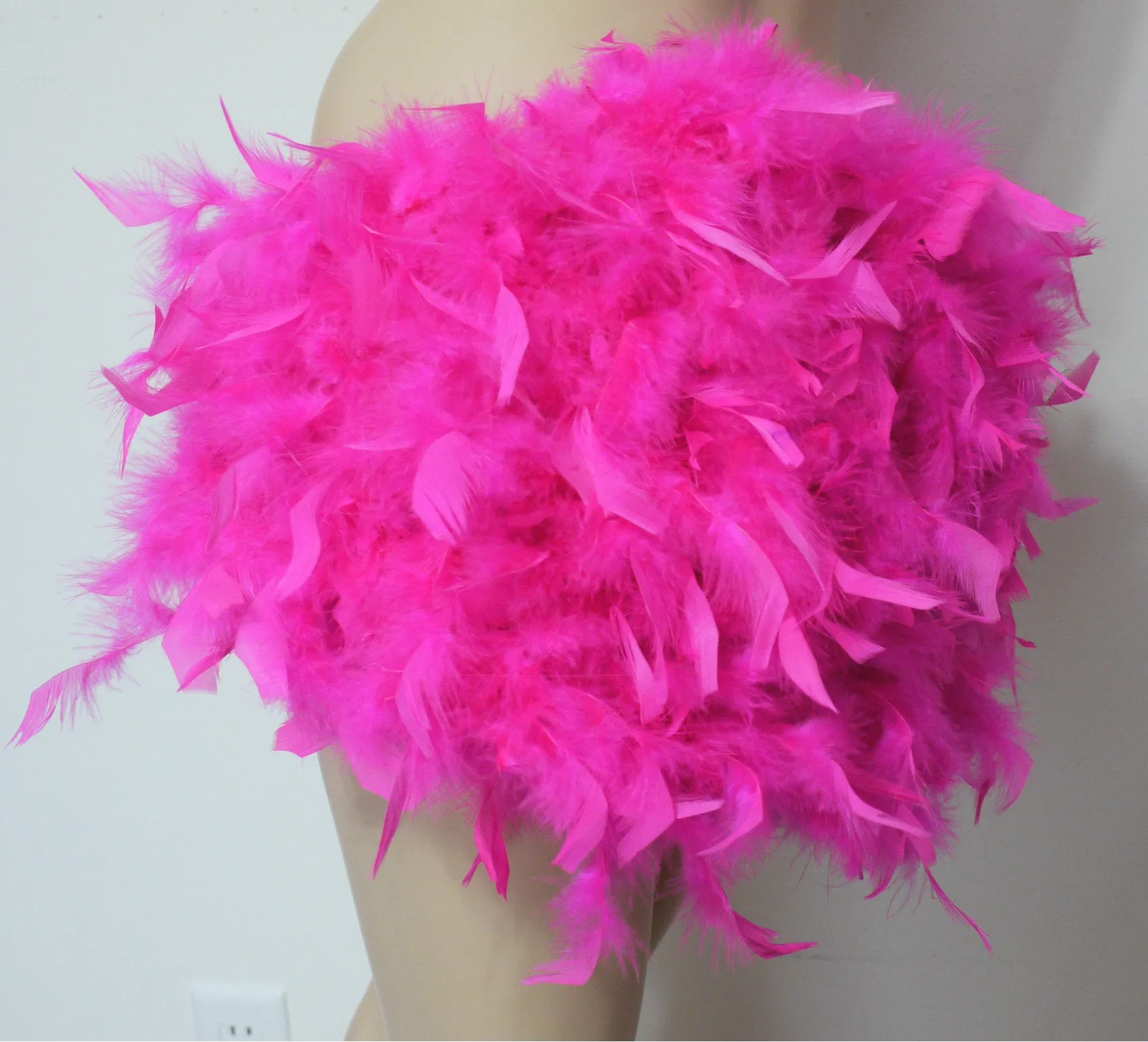 Pink Cheshire Cat Inspired Feather Bustle Skirt Rave Cosplay Costume Garter