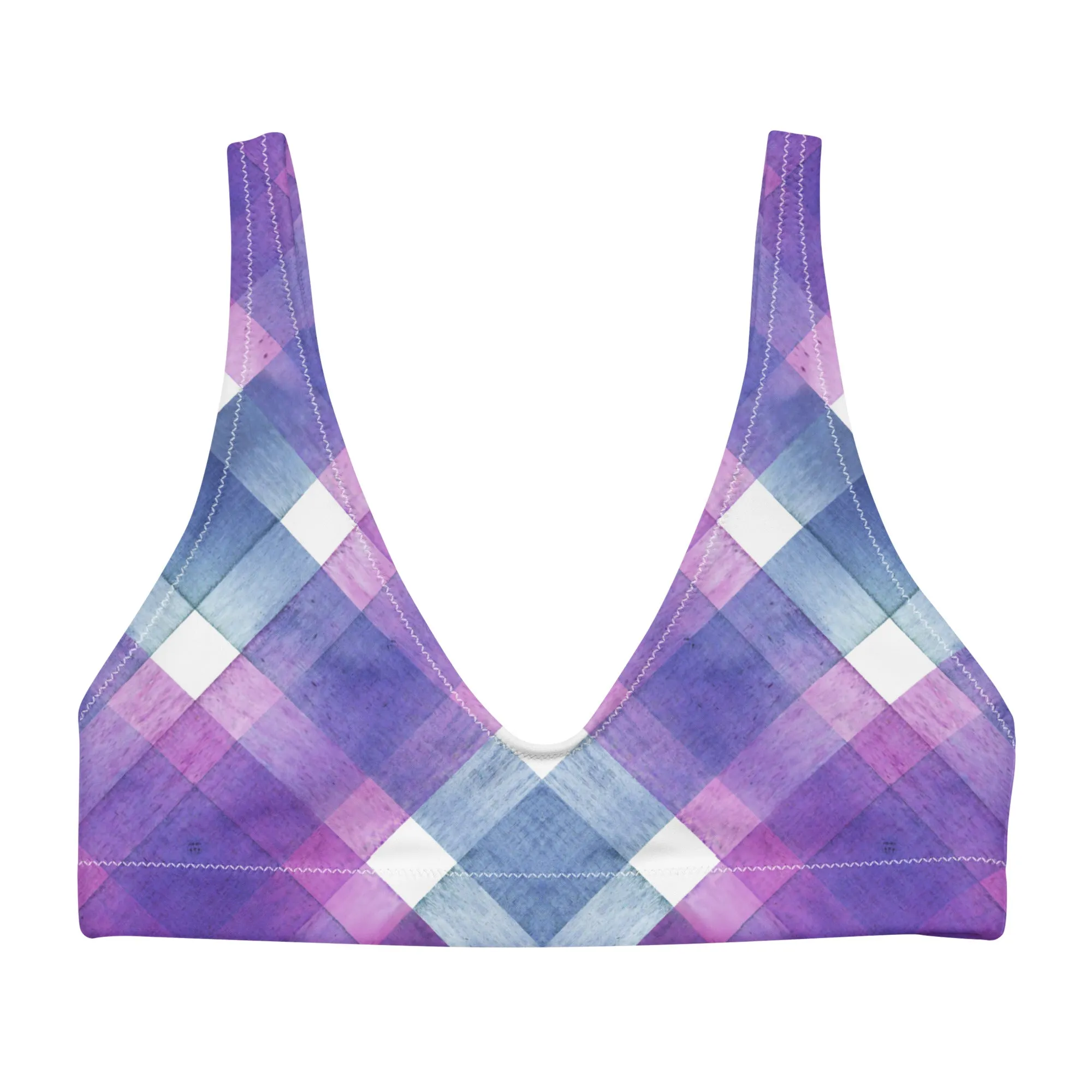 Plaid pattern bikini tops for women's