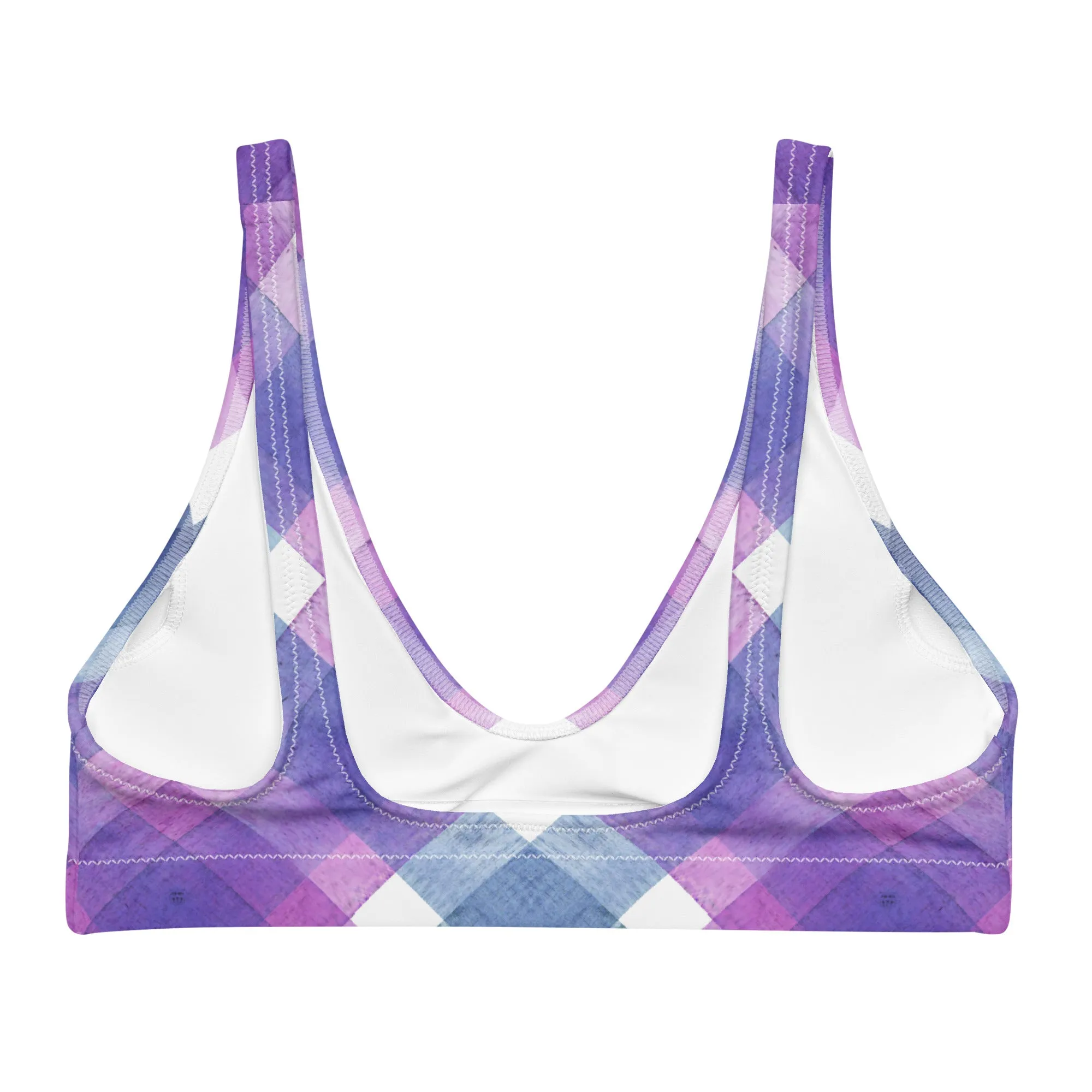 Plaid pattern bikini tops for women's