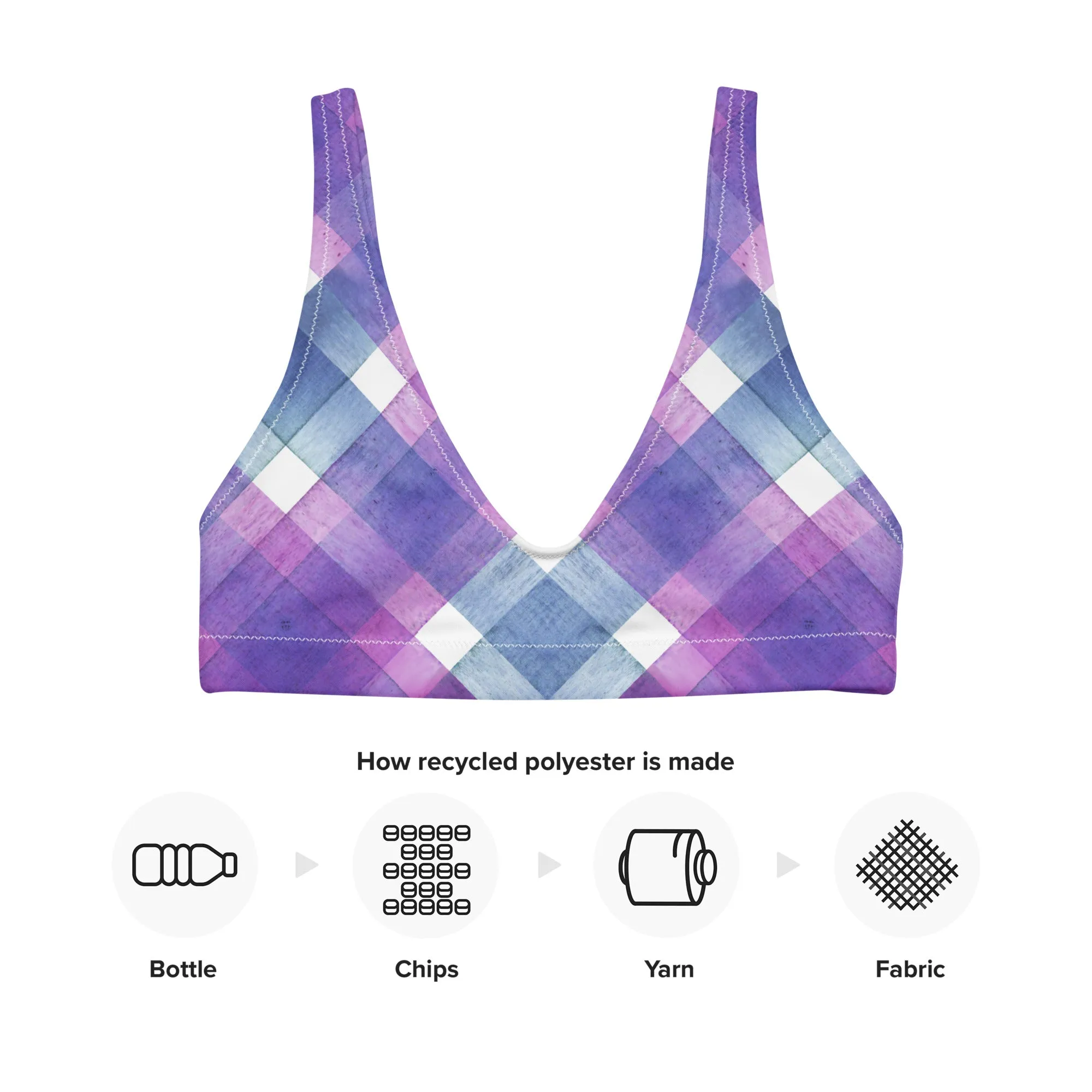 Plaid pattern bikini tops for women's