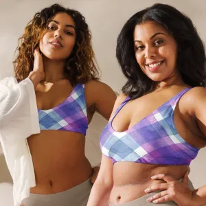 Plaid pattern bikini tops for women's