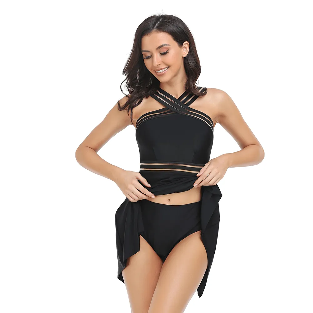 Plunge Striped One Piece Swimsuit for Women