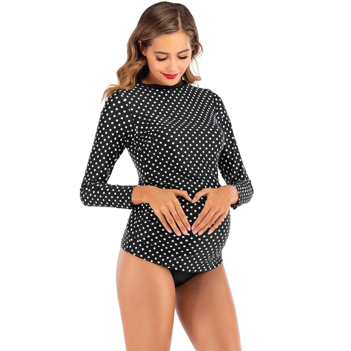 Plus Size Long Sleeve Maternity Swimwear