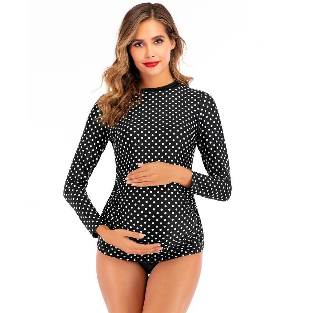 Plus Size Long Sleeve Maternity Swimwear