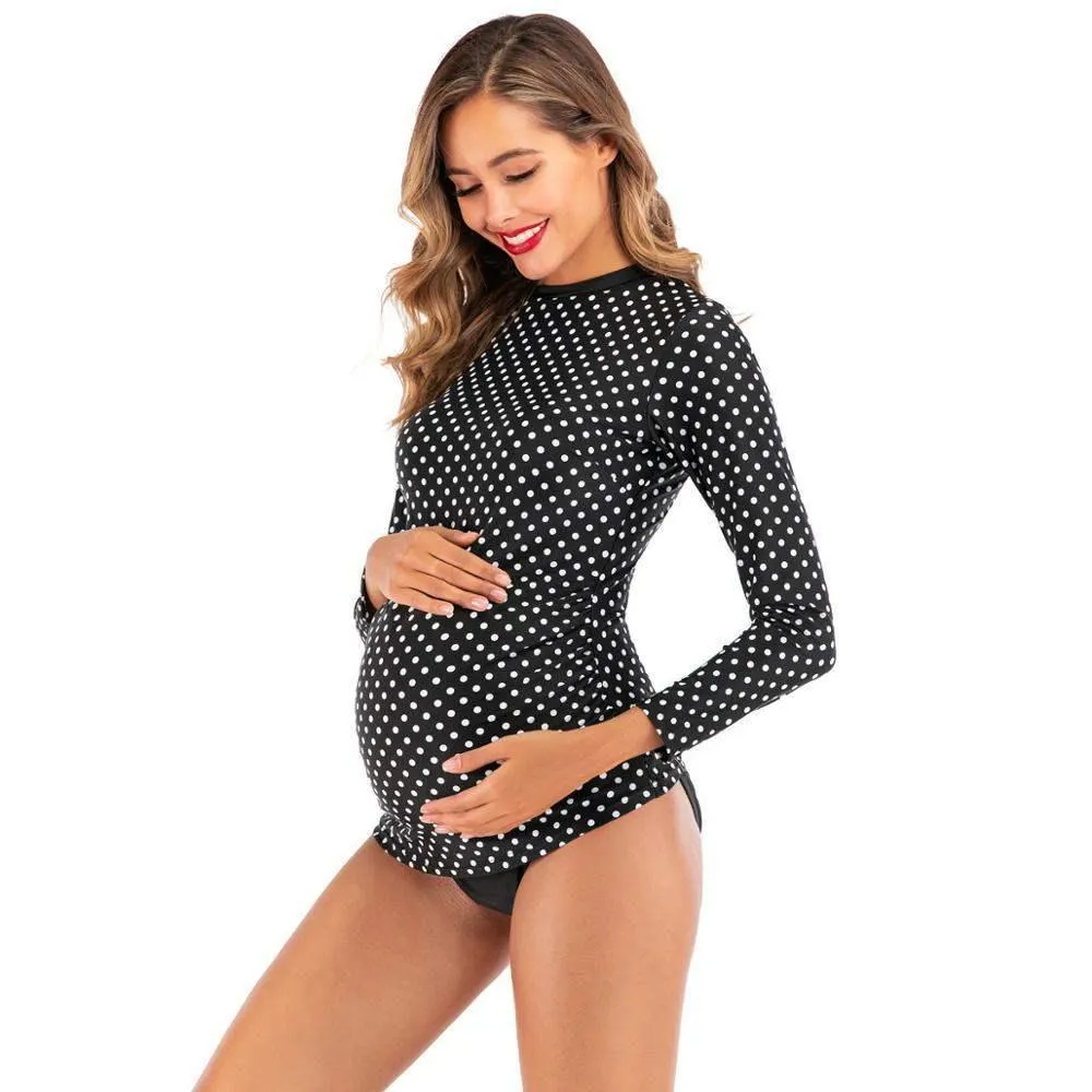 Plus Size Long Sleeve Maternity Swimwear
