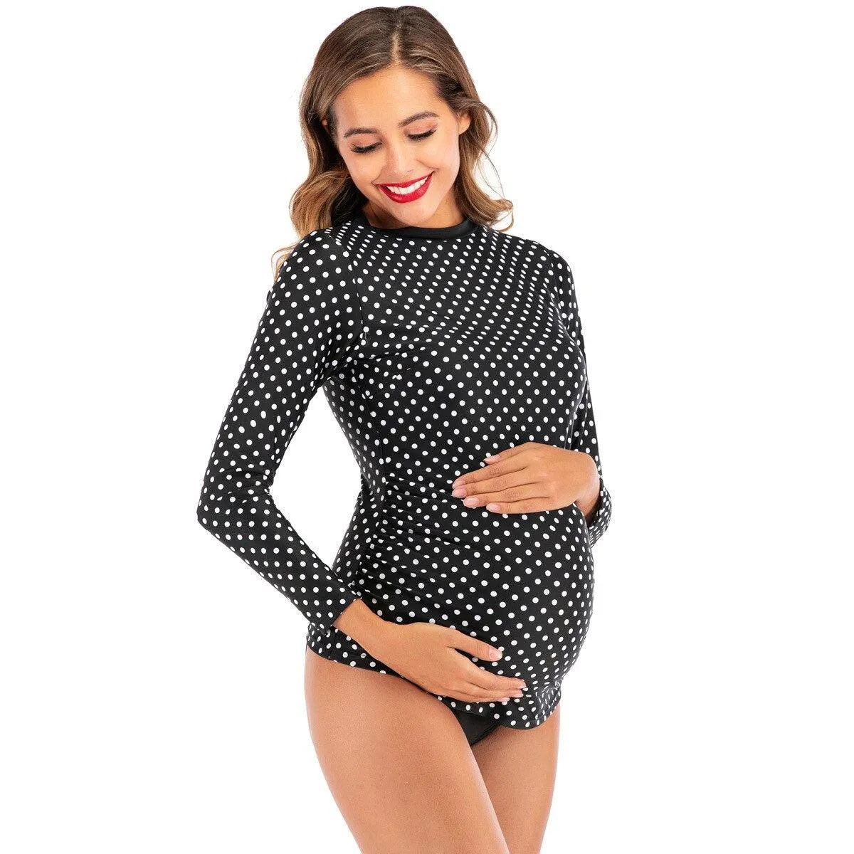 Plus Size Long Sleeve Maternity Swimwear