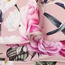 Plus Size Mauve Floral Off Shoulder Ruffle One Piece Swimsuit