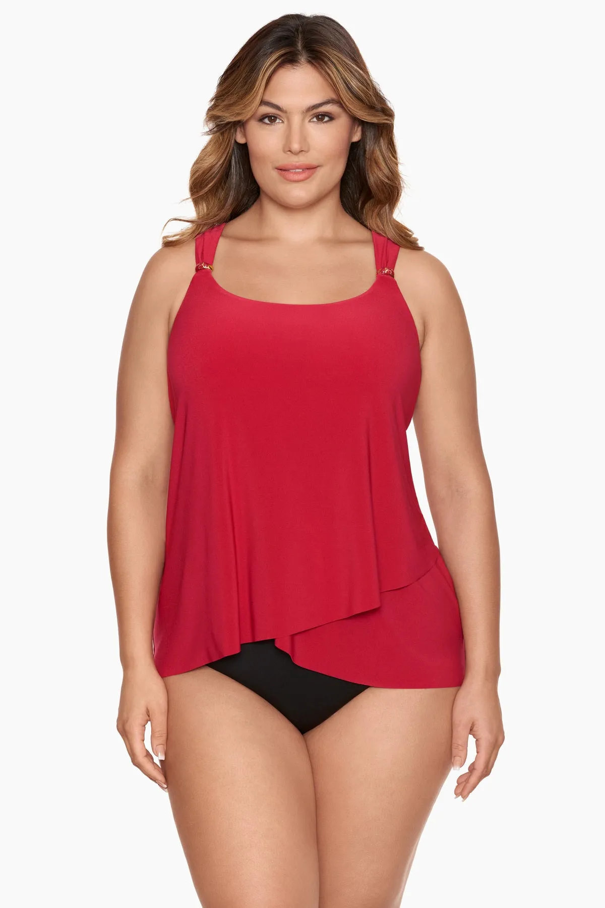 Plus Size Razzle Dazzle Underwire Tankini Top