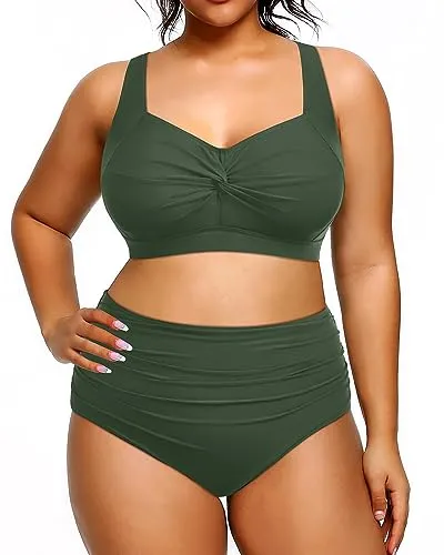 Plus Size Swimsuit Tummy Control Bikini Set