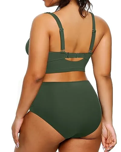 Plus Size Swimsuit Tummy Control Bikini Set