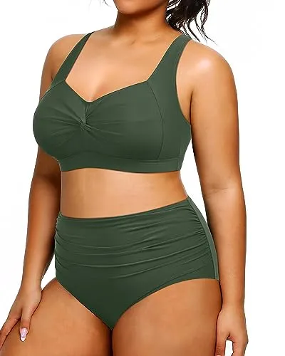 Plus Size Swimsuit Tummy Control Bikini Set