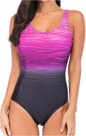 Plus Size Swimwear Solid Color Sleeveless Swimsuit Simple Slimming Back Covering The Belly and Looking Thin and