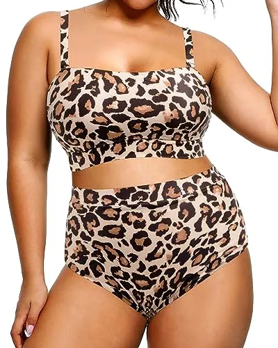 Plus Size Two Piece Bandeau Swimsuit
