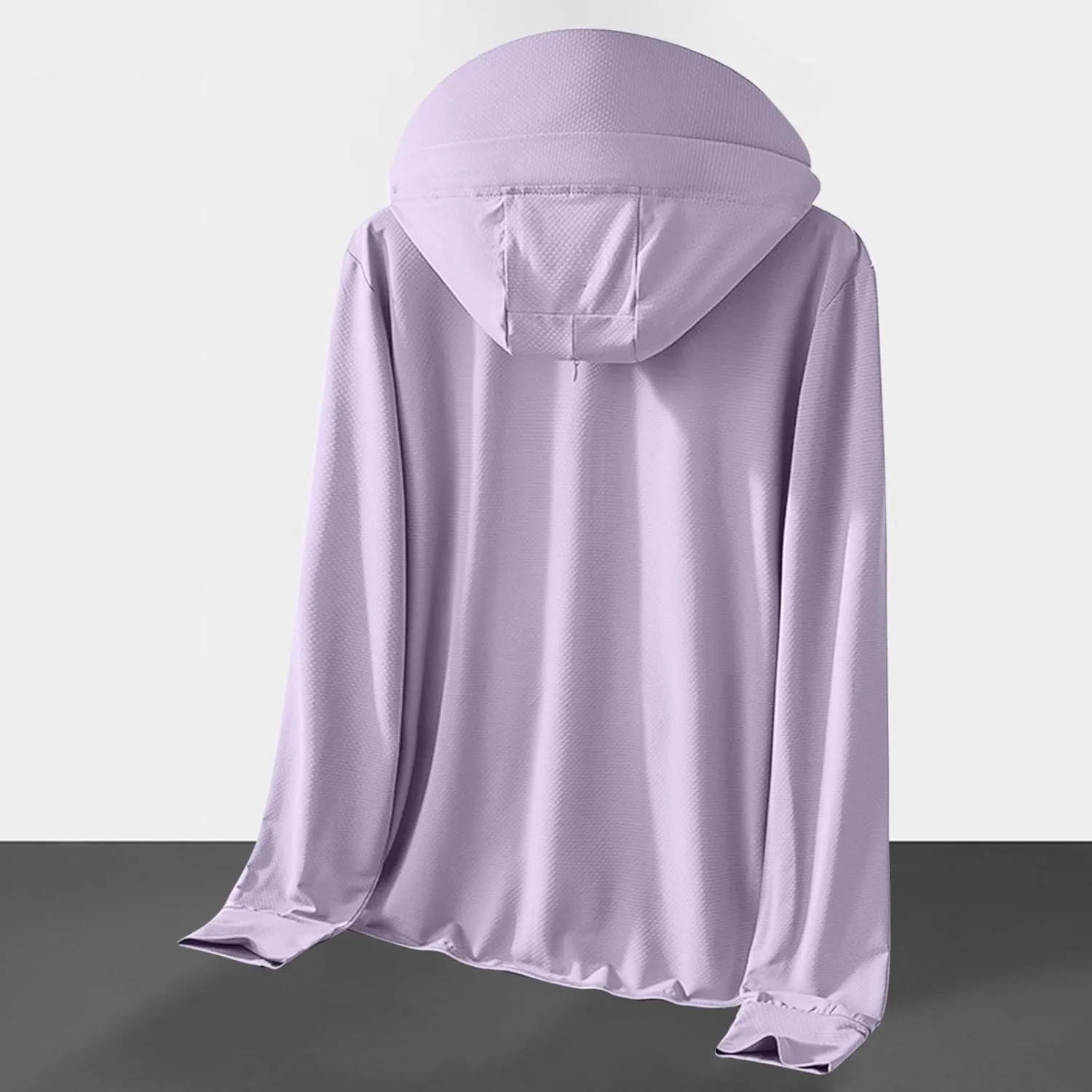 Plus Size Womens Full Zip Sun Protection Jacket with Pocket Face Mask Hoodie Brim Thumb Hole Outdoor Hiking Cycling