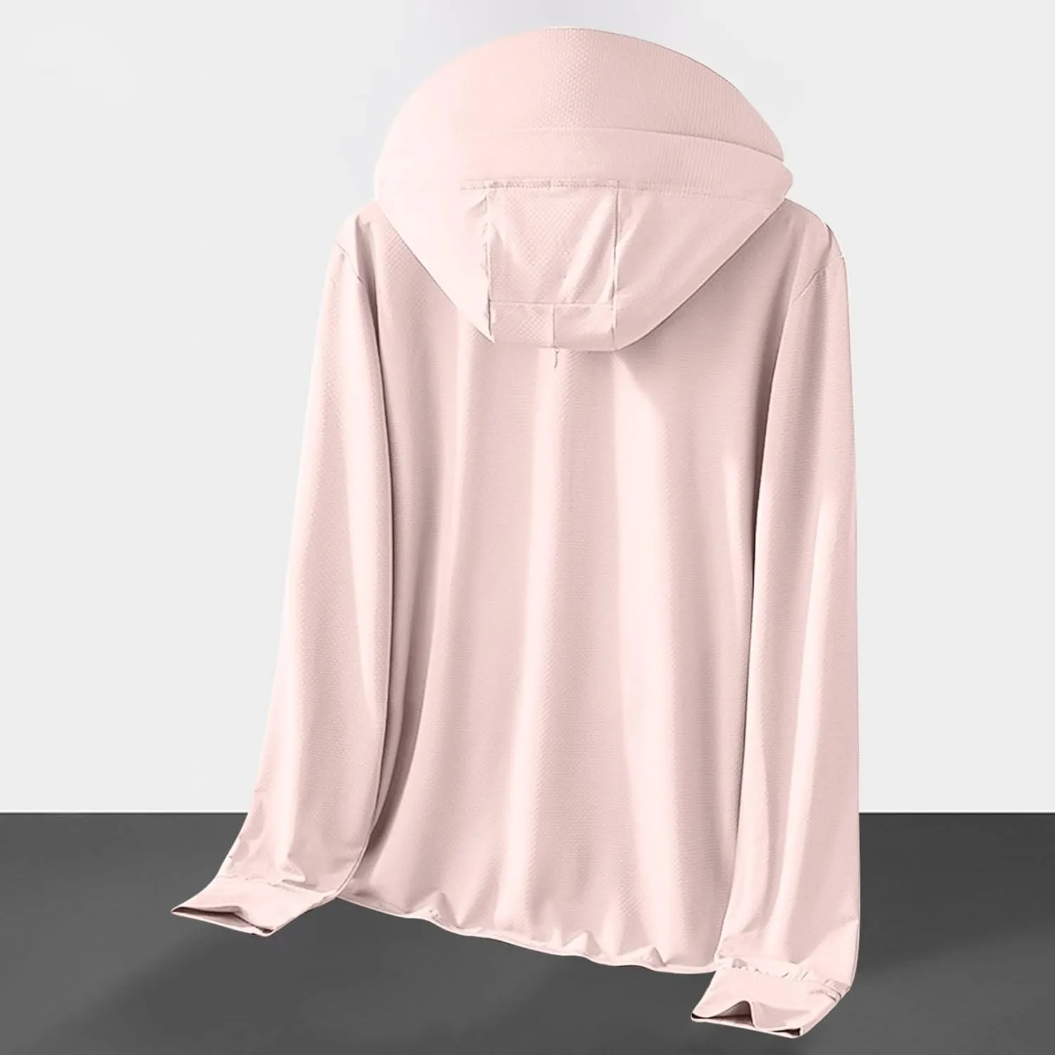 Plus Size Womens Full Zip Sun Protection Jacket with Pocket Face Mask Hoodie Brim Thumb Hole Outdoor Hiking Cycling