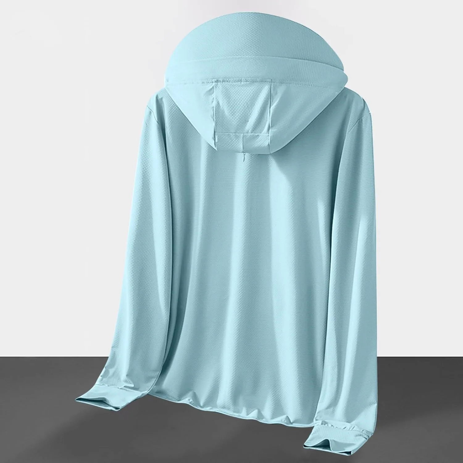 Plus Size Womens Full Zip Sun Protection Jacket with Pocket Face Mask Hoodie Brim Thumb Hole Outdoor Hiking Cycling