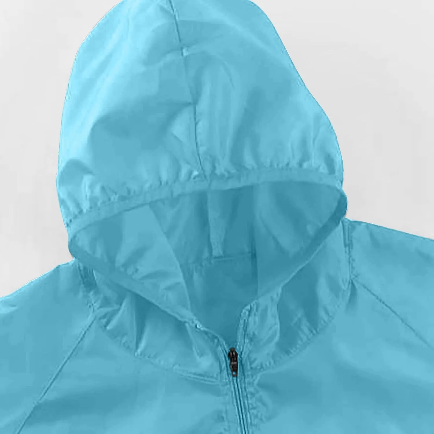 Plus Size Womens Sun Protection Hoodie Jacket Full Zip Quick Dry Waterproof Windbreaker Hiking Outdoor Oversized