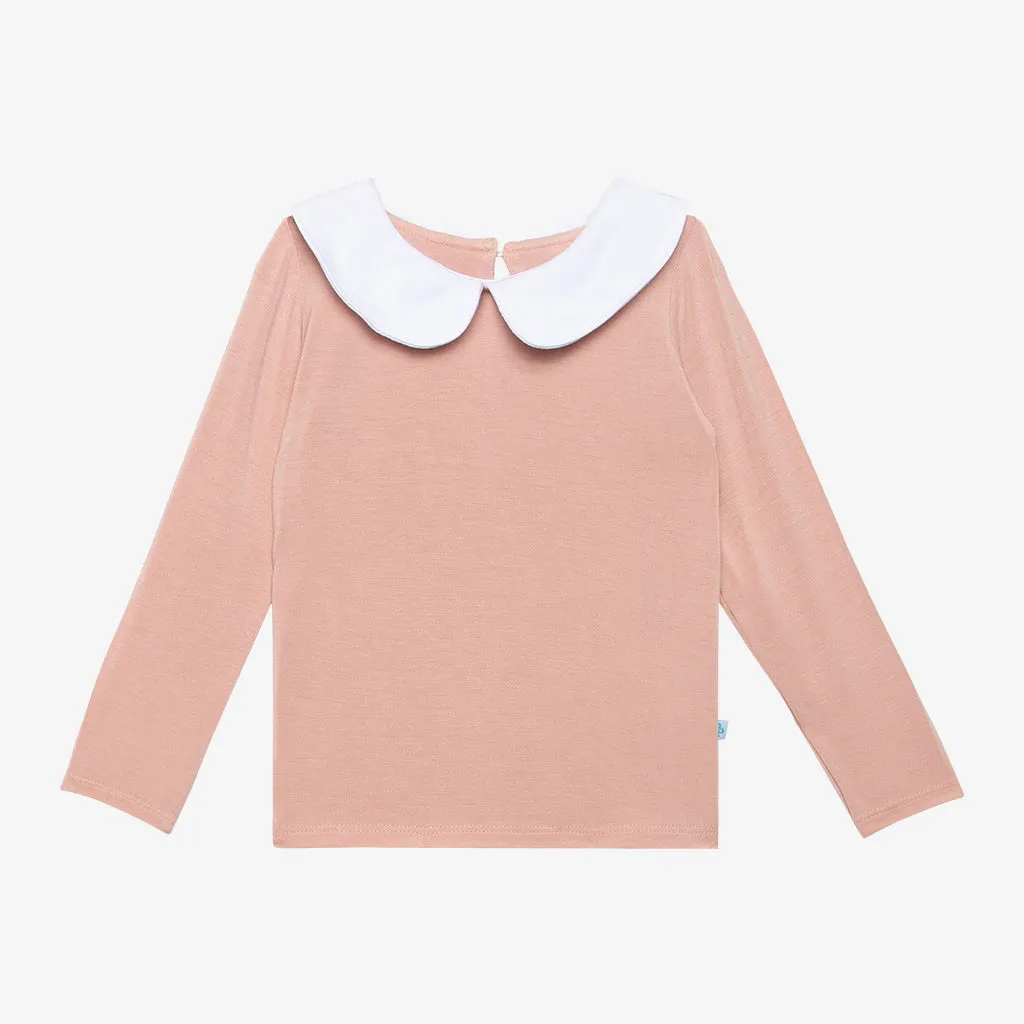 Posh Peanut Long Sleeve Peterpan Collar T-Shirt & Skirted Legging Set - Carmen