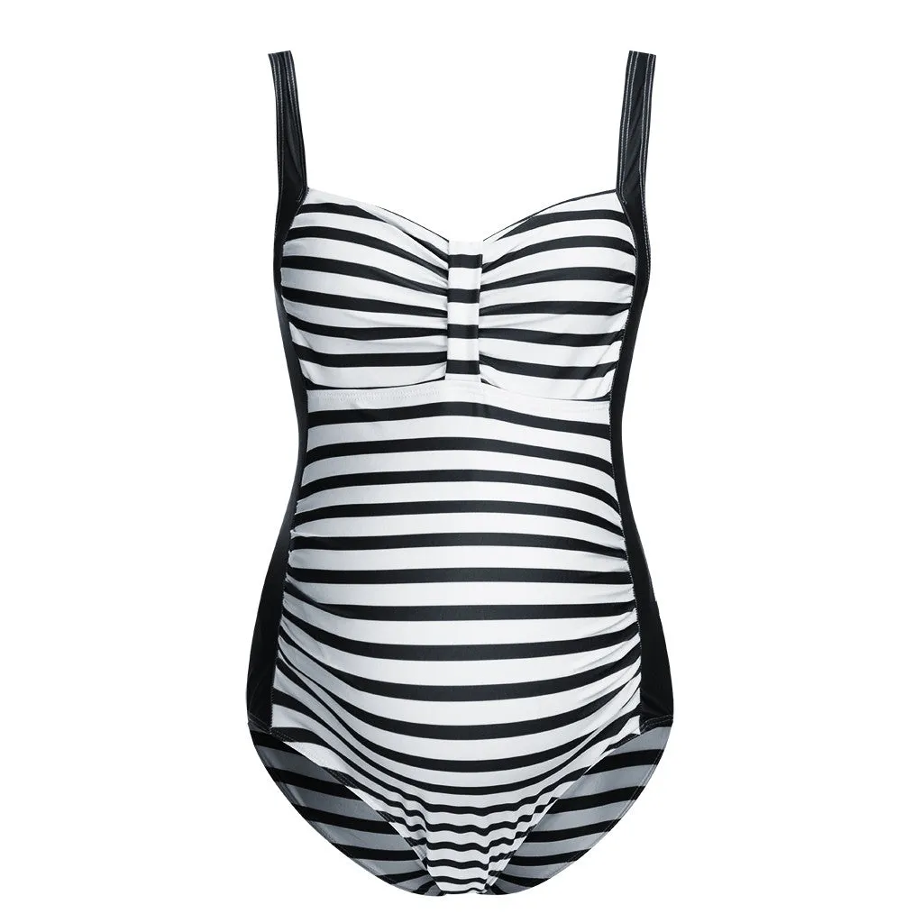 pregnancy swimsuit Stripe Print  Beachwear
