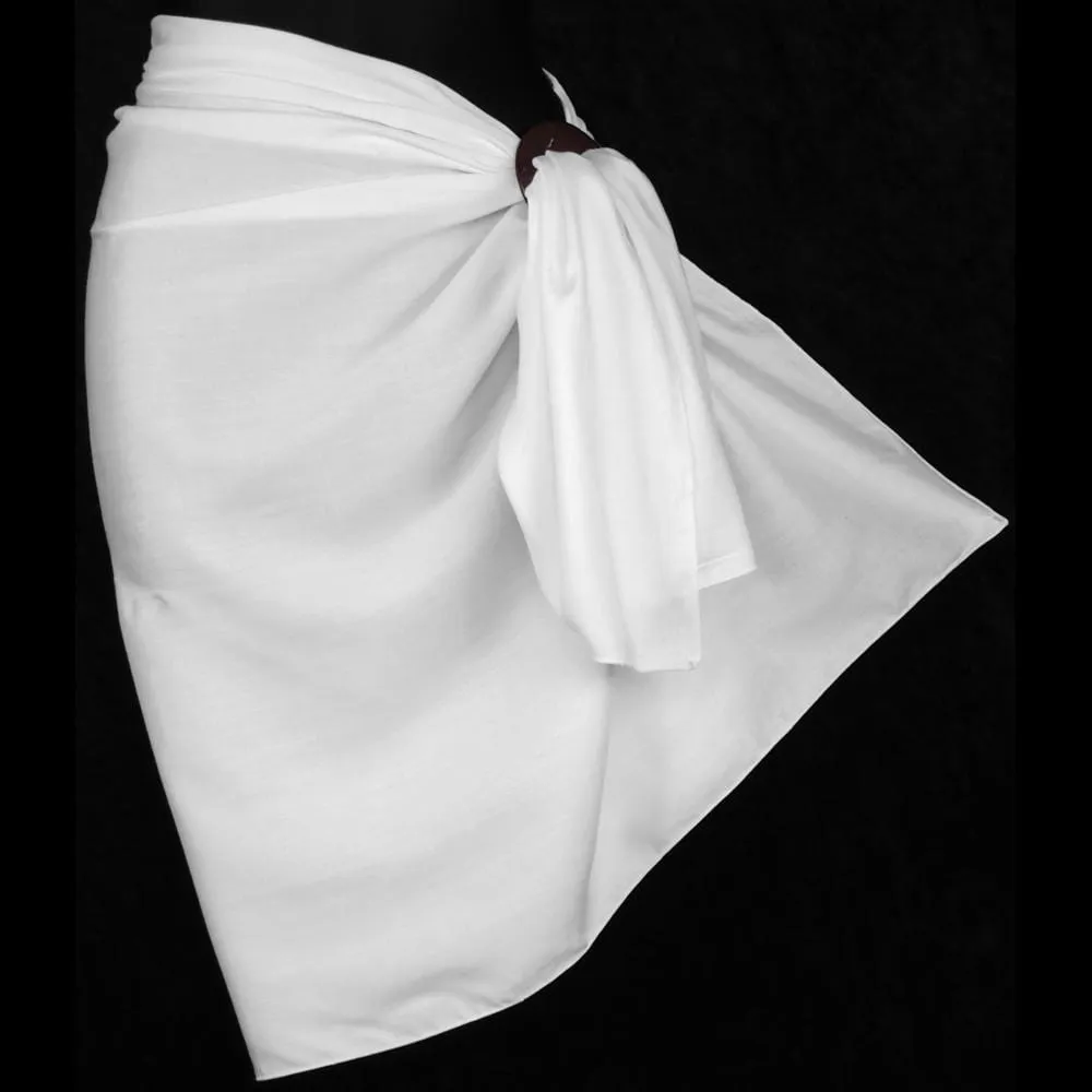 Premium Quality White Sarongs #4 (~48 x 27 in.)