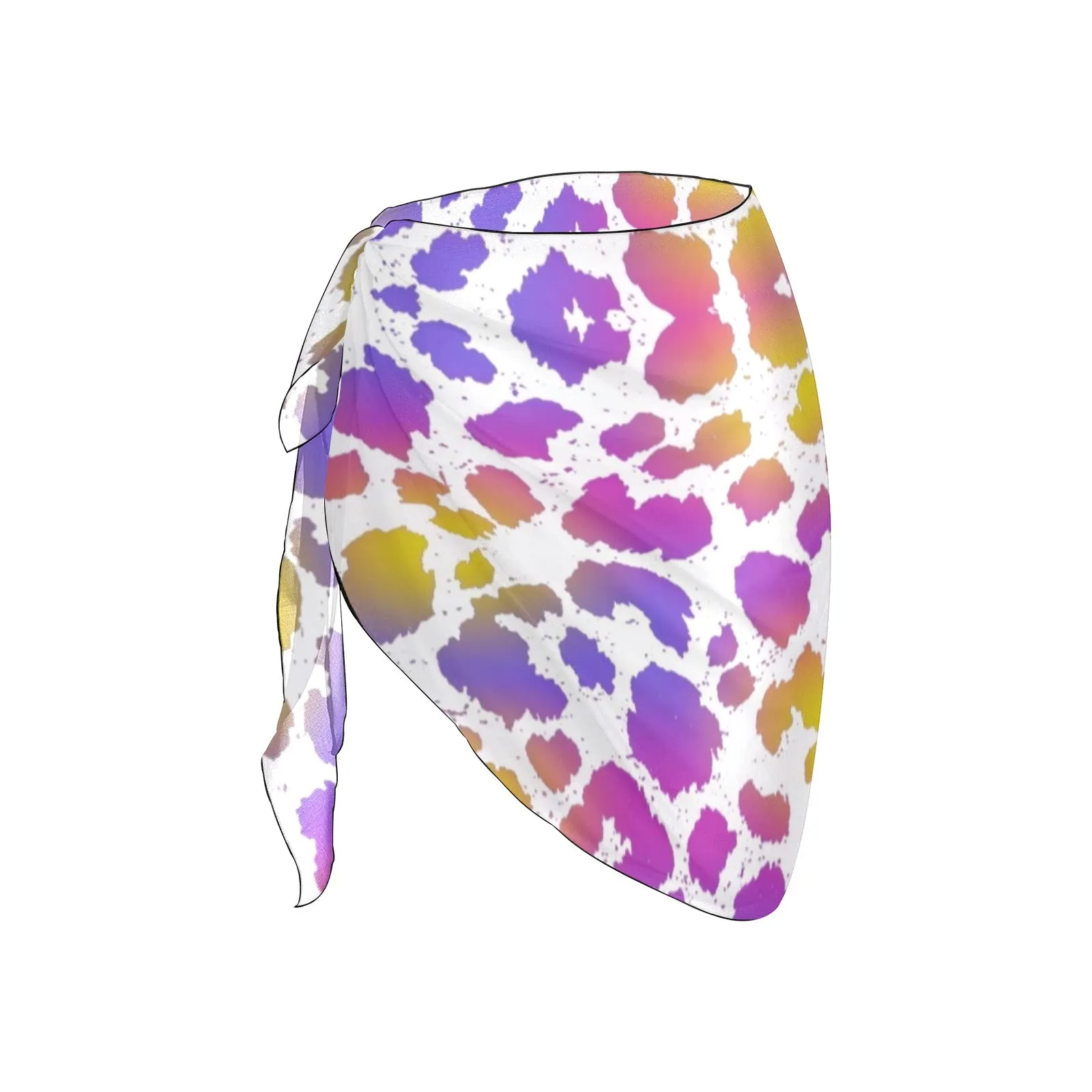 Pretty Leopard Chiffon Short Chiffon Sarong Wrap up to 5 XL (FWS)
