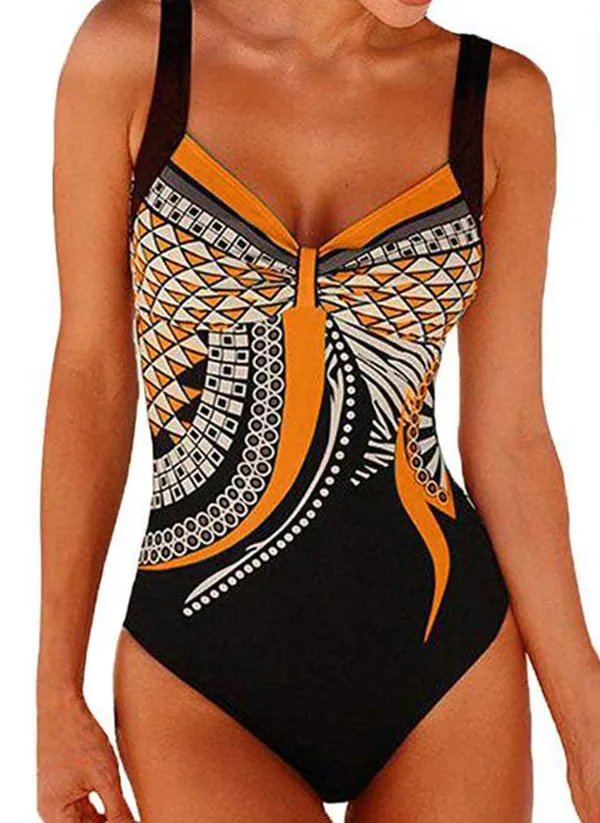 Printed Strap Sexy One-piece Swimsuits
