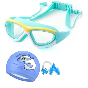 Professional Swimming Goggles kids swimming glasses with Earplugs Anti-Fog UV silicone Waterproof Swimming Eyewear for children